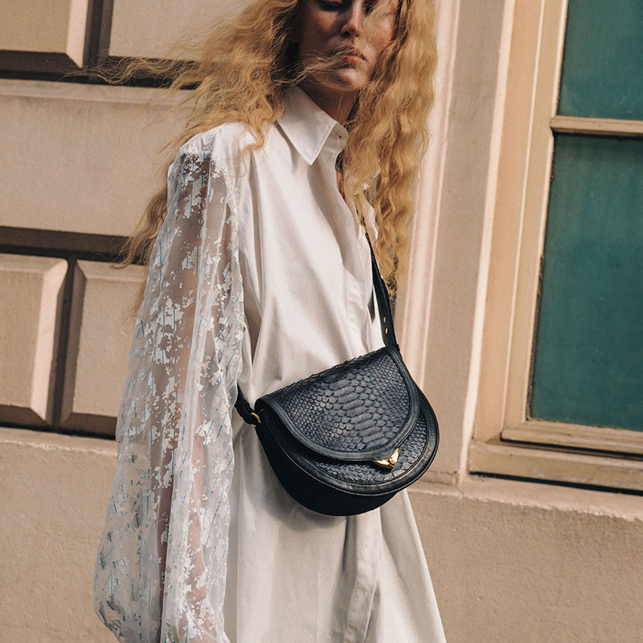 Black Python Bag Victoria