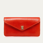 Long Alex Wallet Leather Coquelicot