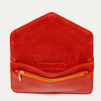 Long Alex Wallet Leather Coquelicot