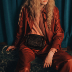 Metallic Camo Suede Leather Charly Bag