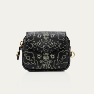 Porte-Monnaie Cuir Karl Nappa Noir Imprime Bandana