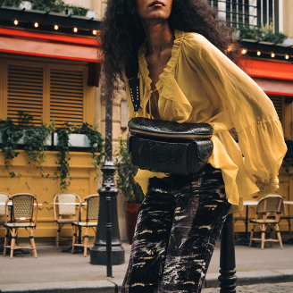 Sac Banane Python Jules Noir