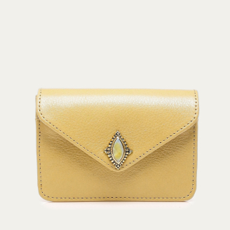 Off White Leather Card Holder Alex