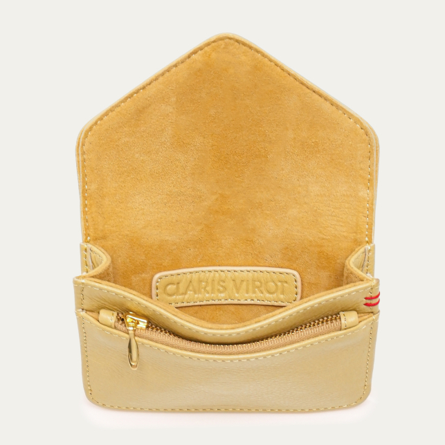 Off White Leather Card Holder Alex