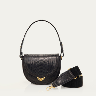 Black Python Victoria Bag