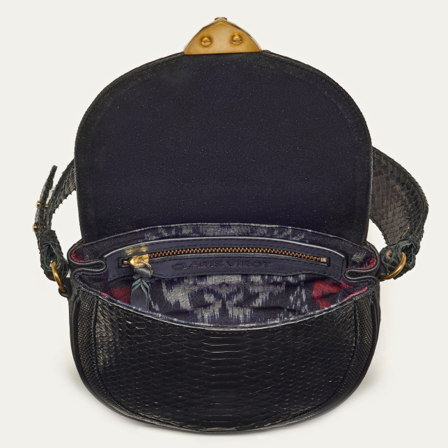 Black Python Victoria Bag