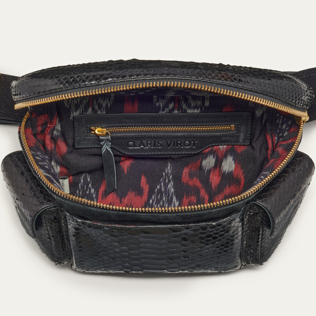 Sac Banane Python Jules Noir