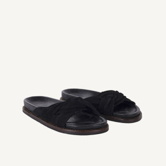 Burgundy Suede Jeannette Sandals