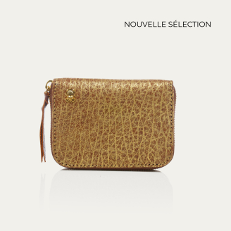 Portefeuille Mini Bob Cuir Bubble Or Antique