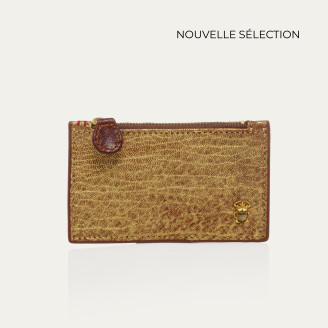 Porte Carte Helena Cuir Bubble Or Antique