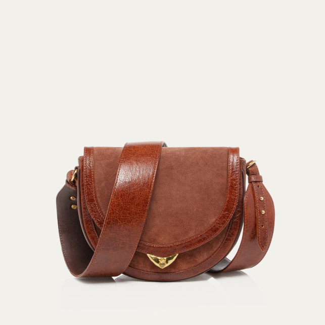 Sac Veau Velours Victoria Cognac