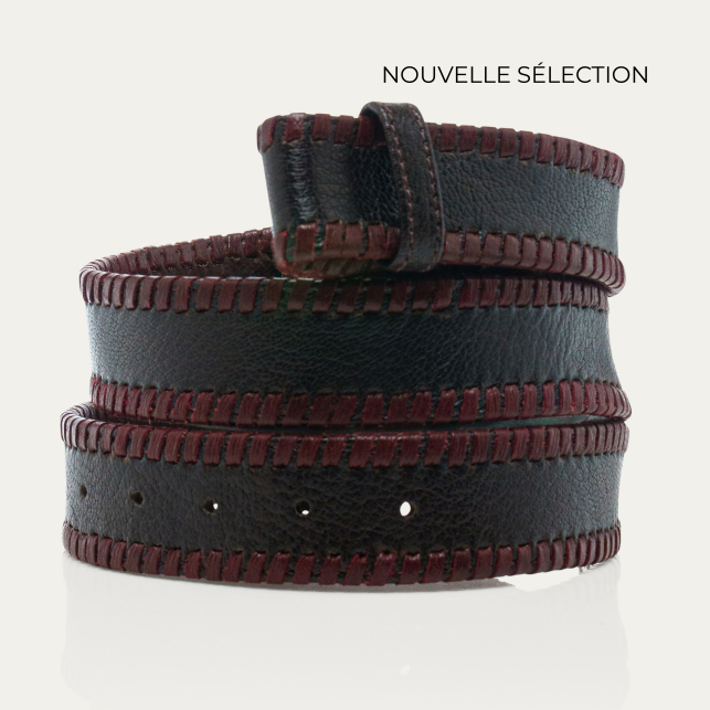 Sekhmet Thick Suede Embroidered Belt