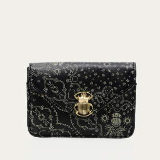 Porte Cartes Cuir Alex Nappa Noir Imprime Bandana