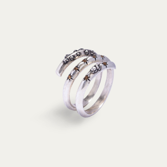 Silver Spiral Ring with Rhinestones