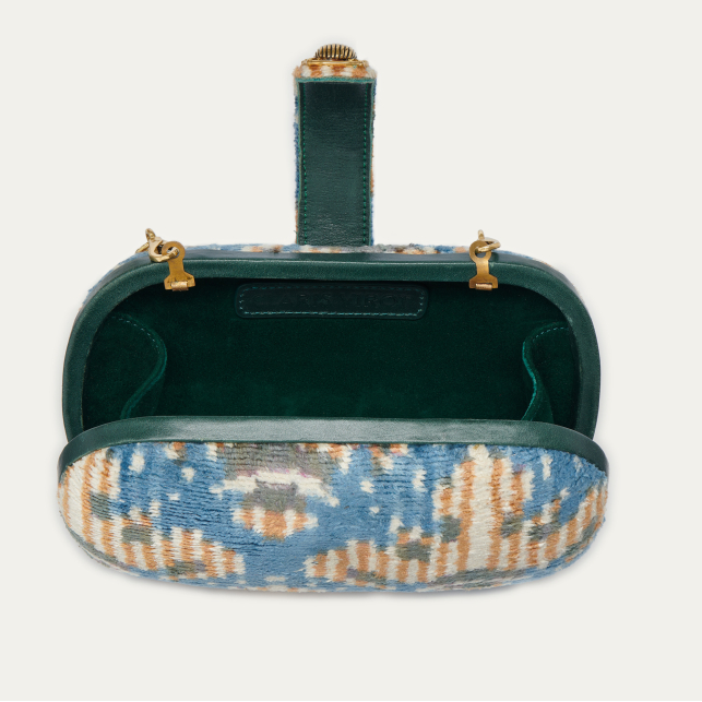 Chiara Bag Blue Snowflakes Velvet Silk