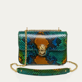 Lotus Blue Python Bag Ava Medium
