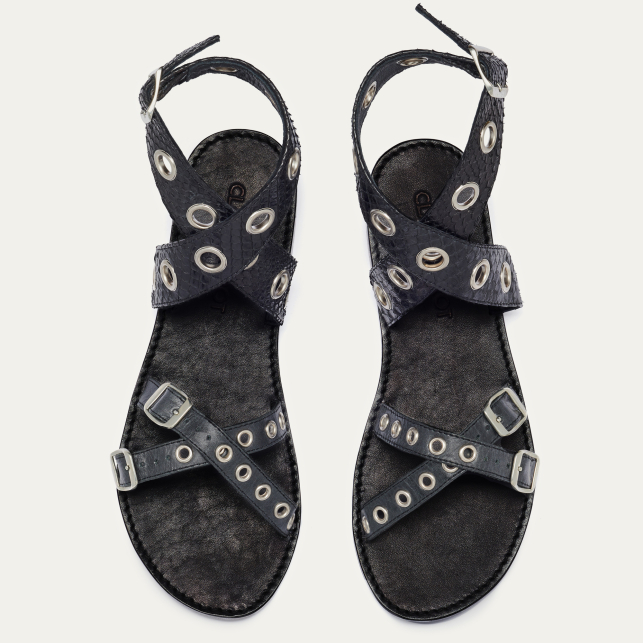Sandales Python Laurette Noir