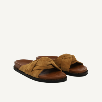 Pecan Leather Jeannette Sandals