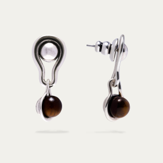 Boucles d'oreilles Dormeuses Scarabée Argent