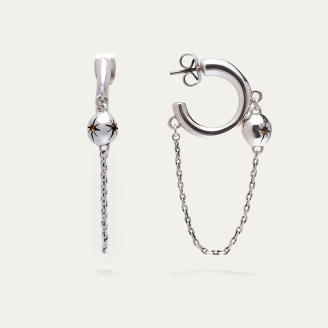 Silver Chain Hoop Earrings