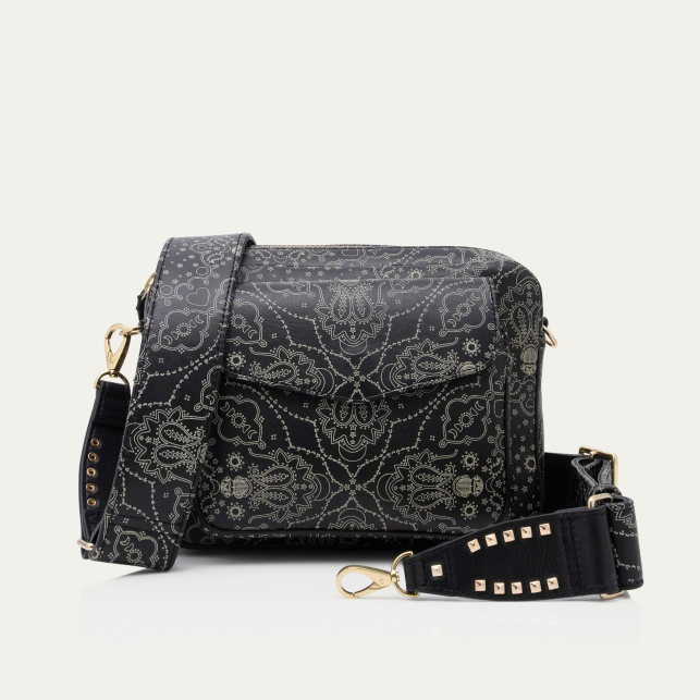Sac Cuir Big Charly Nappa Noir Imprime Bandana