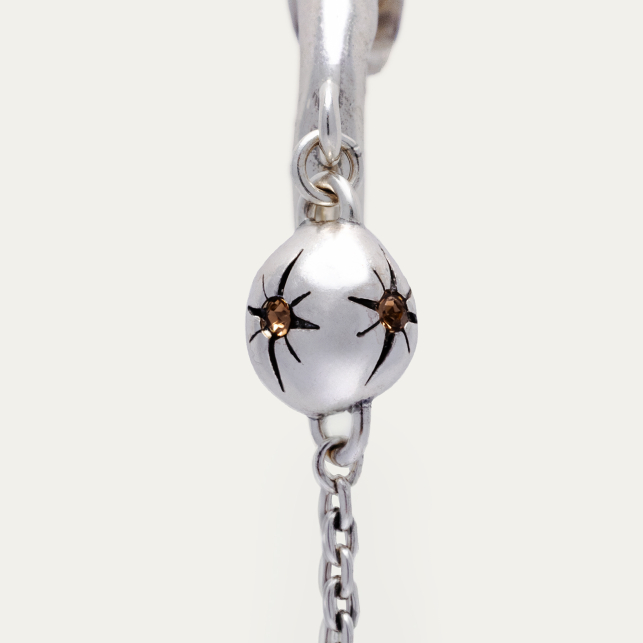 Boucles d'oreilles Créoles à Chaîne Argent