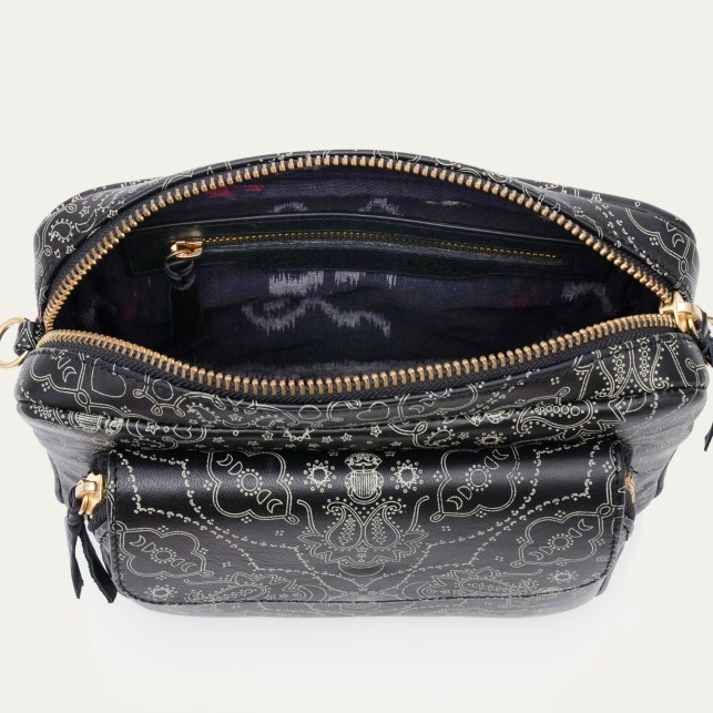 Sac Cuir Big Charly Nappa Noir Imprime Bandana