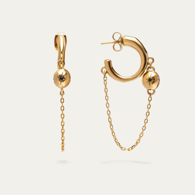 Boucles d'oreilles Créoles à Chaîne Or