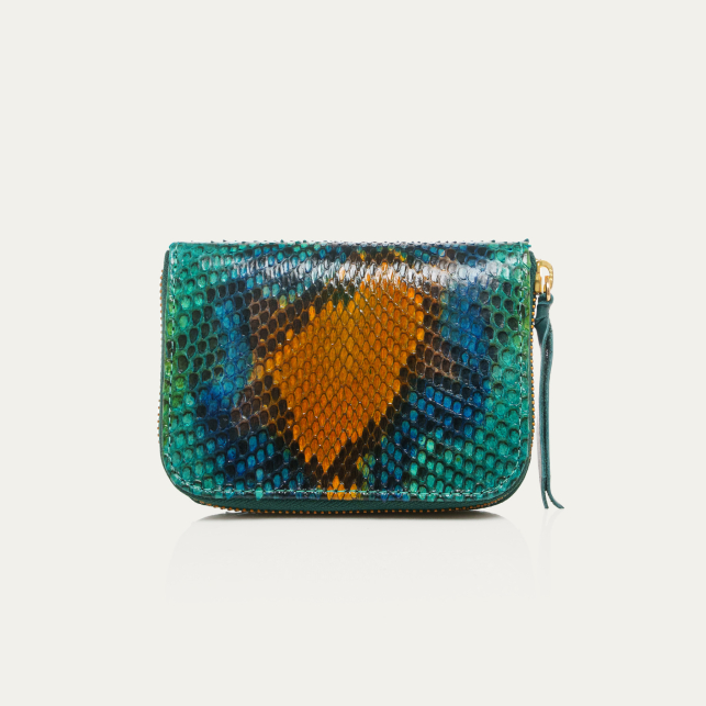 Blue Lotus Python Mini Bob Wallet