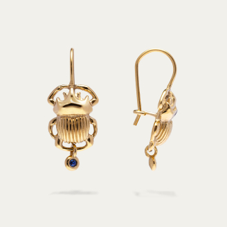 Scarab Stud Earrings Gold
