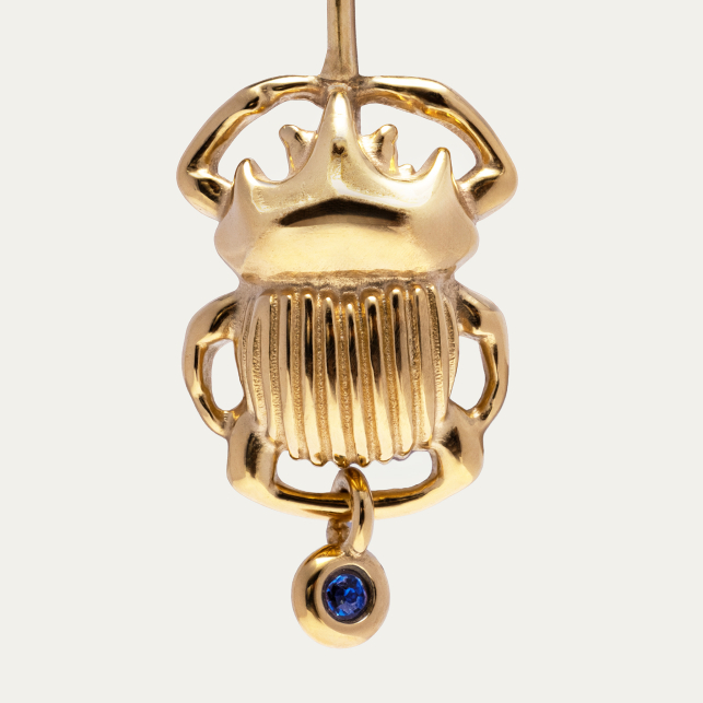 Scarab Stud Earrings Gold