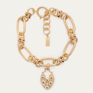 Gold Lock Heart Bracelet