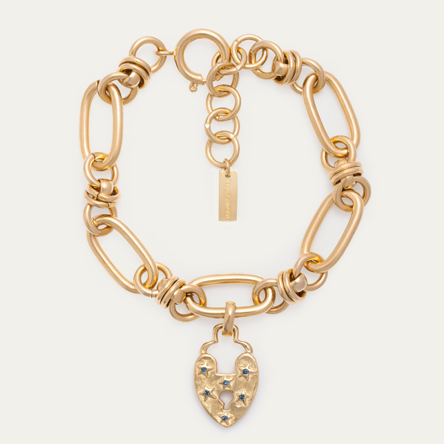 Gold Lock Heart Bracelet