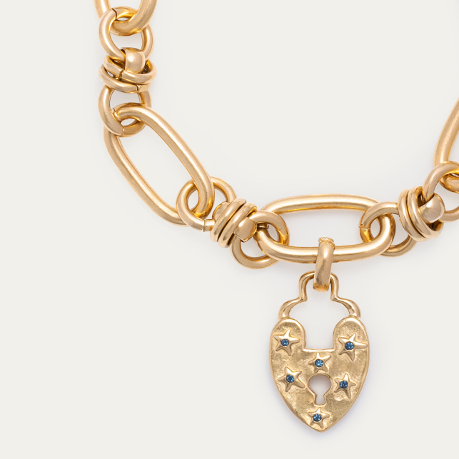 Gold Lock Heart Bracelet