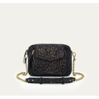 Sac Cuir Charly Noir Nappa Imprime Bandana