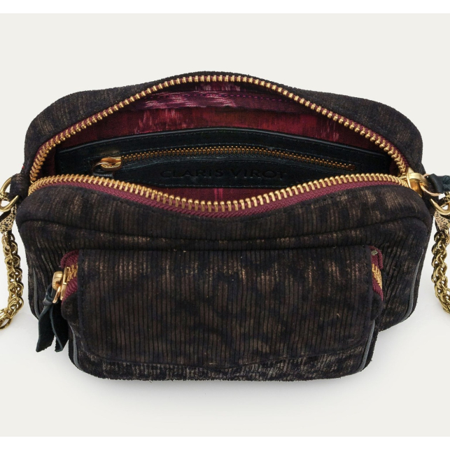 Sac Cuir Charly Noir Nappa Imprime Bandana
