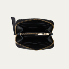 Vintage Black Glossy Leather Mini Bob Wallet