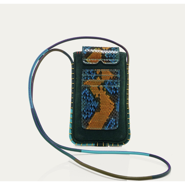 Etui a lunettes Emile Python Lotus Bleu