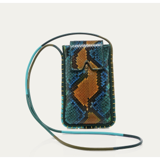 Etui a lunettes Emile Python Lotus Bleu