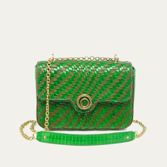 Sac Ava Medium Cuir Tresse Romarin