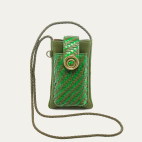 Etui Double Marcus Cuir Tresse Romarin