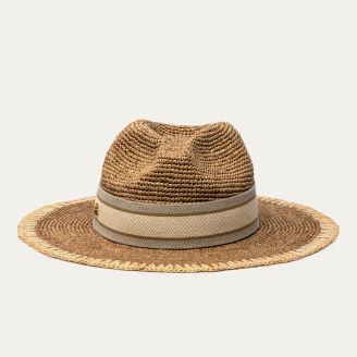Off White Raffia Fedora Hat