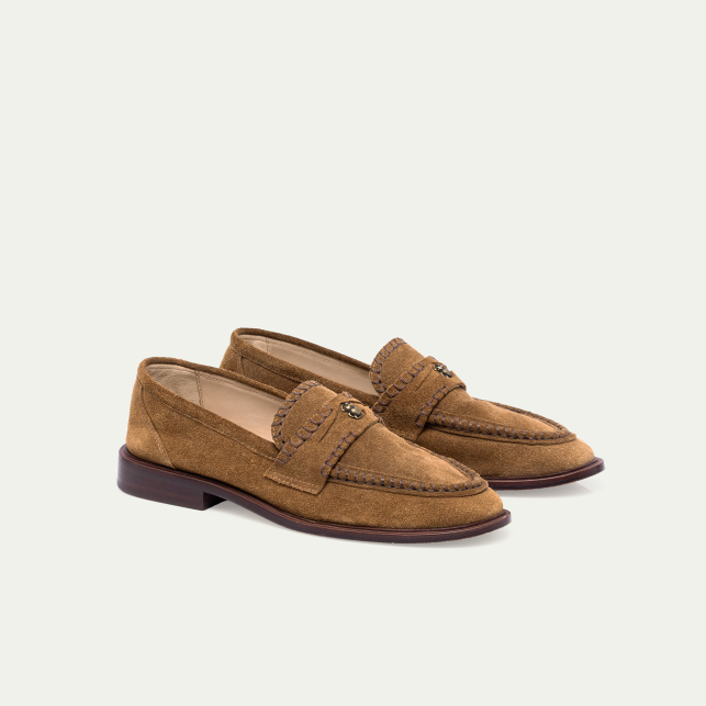 Cappuccino Leather Suede Gigi Loafer