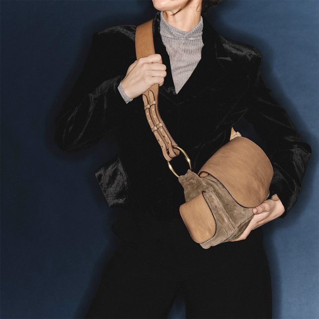 Taupe Leather Marine Bag