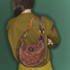 Sac Veau Velours & Python Estelle Cognac Oasis