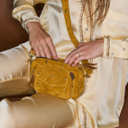 Sac Cuir Baby Charly Ambre Cloutee