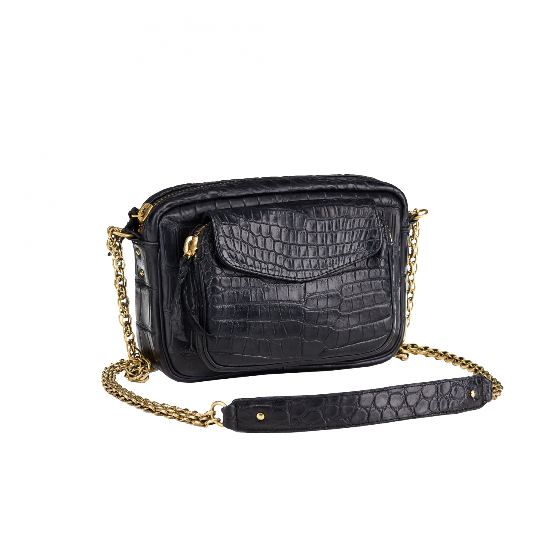croco bag black