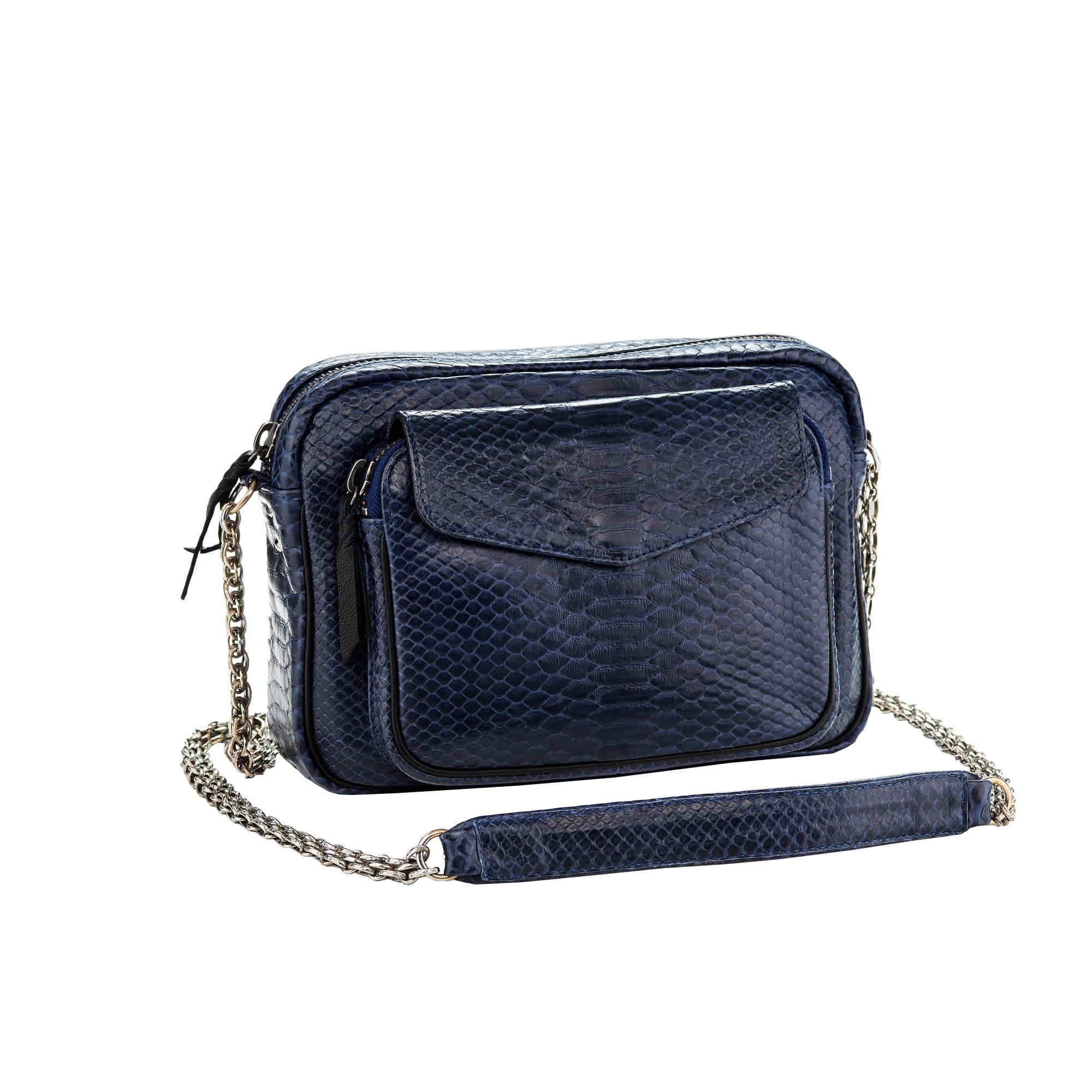 navy chain bag