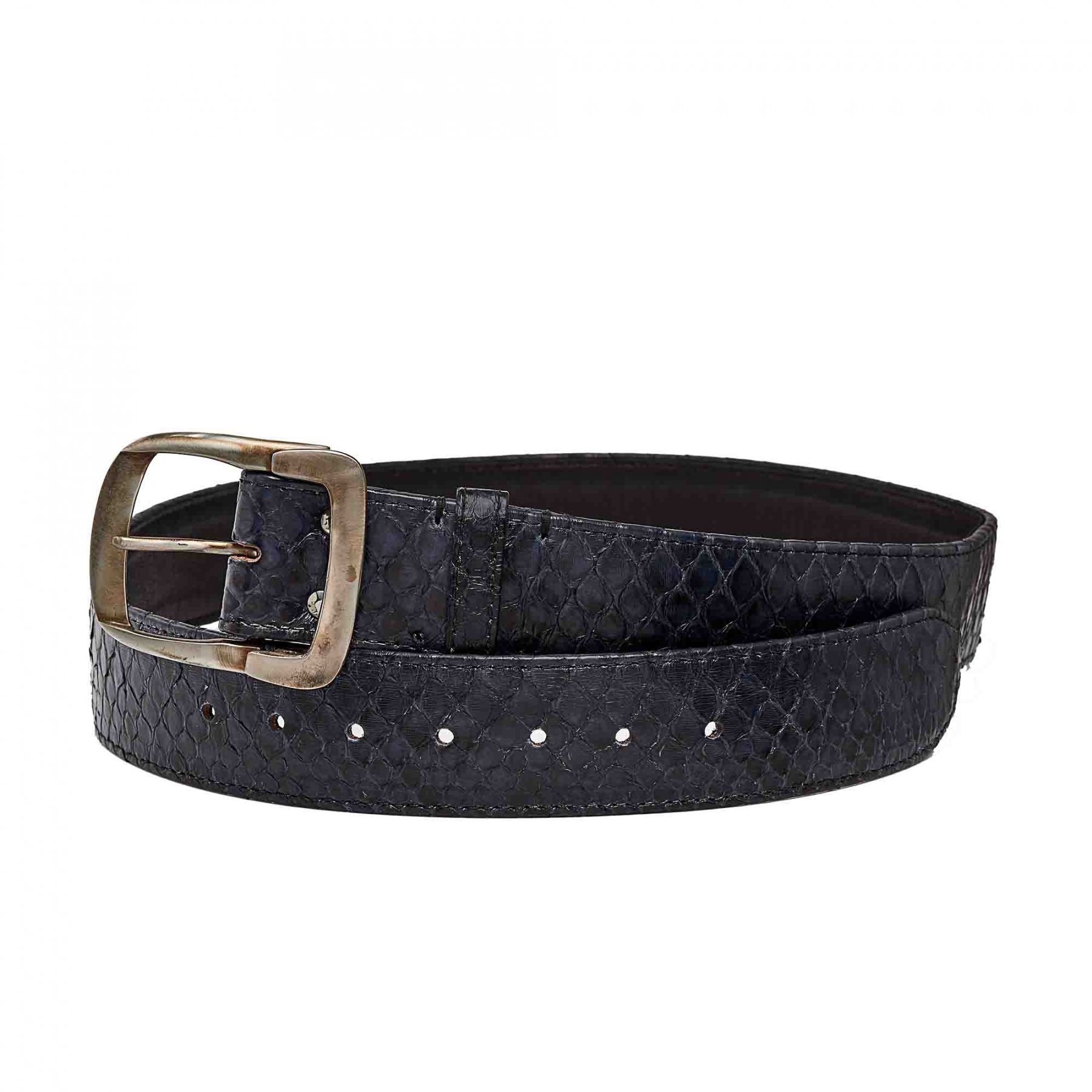 The Kooples Ceinture cuir noir effet python strassé BLACK WHITE | Ceintures  Femme · SaxofoonLeraar