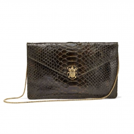 Dark Kaki Python Card Holder Big Alex